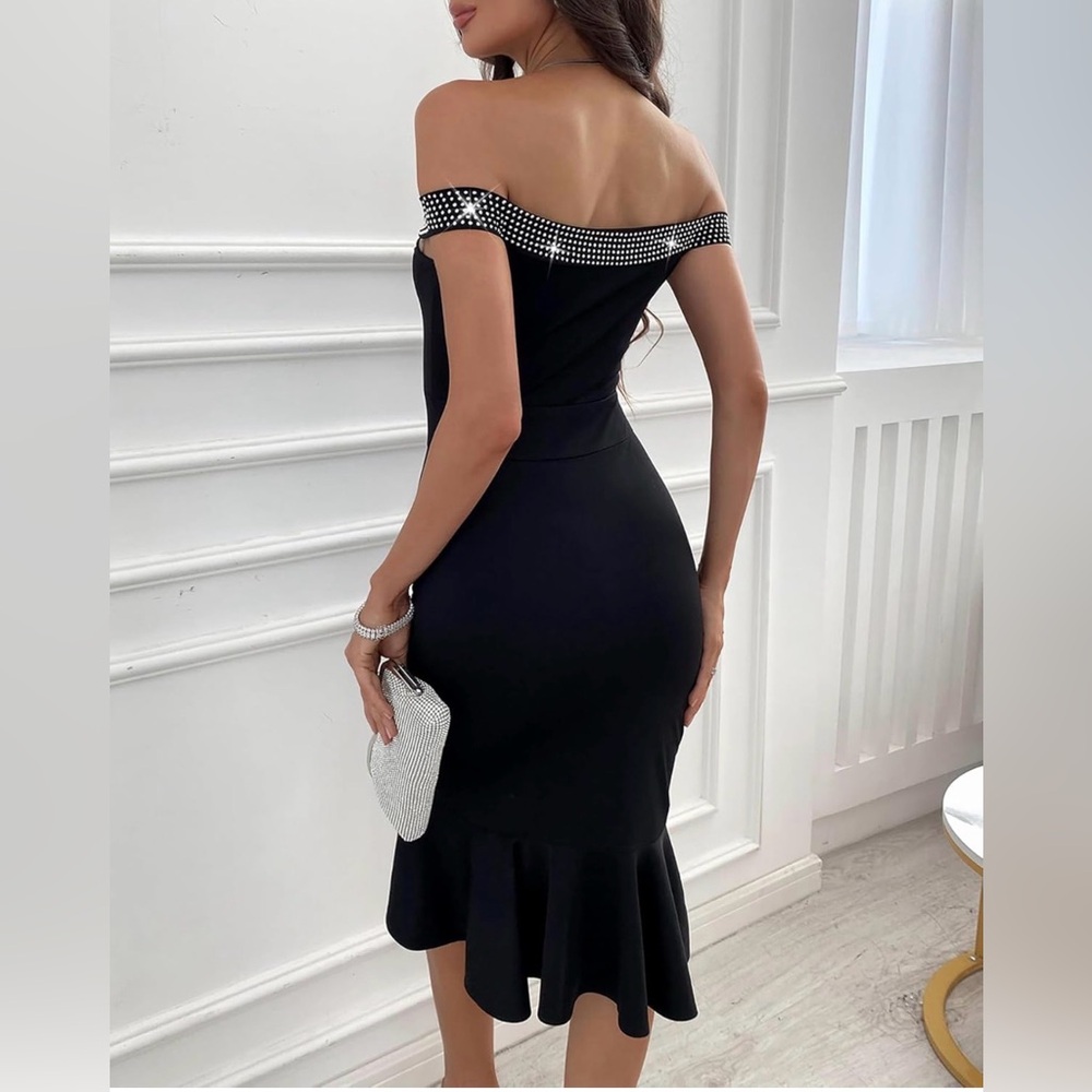 Elegant Black Off-Shoulder Dress